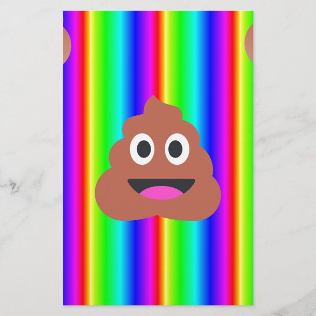 rainbow poop emoji stationery (Front)