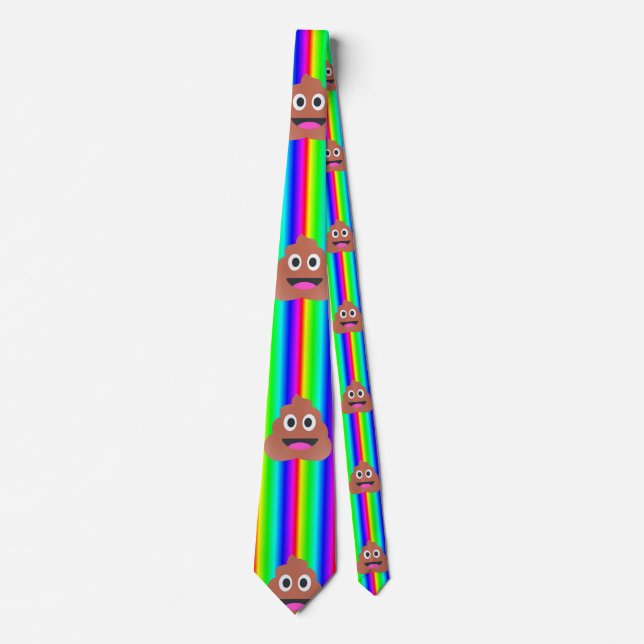 rainbow poop emoji tie (Front)