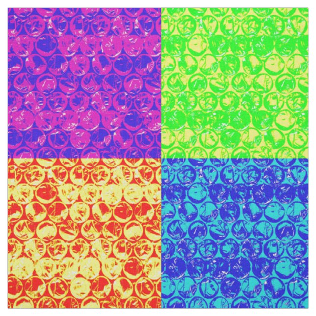 Rainbow pop art bubble wrap fabric (Swatch)
