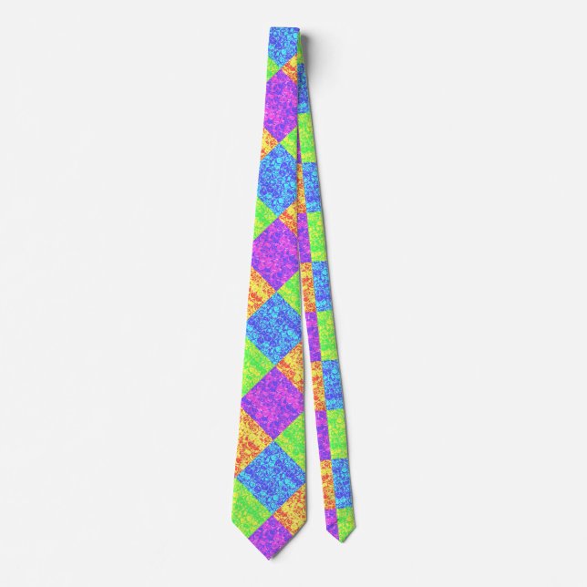 Rainbow pop art bubble wrap tie (Front)