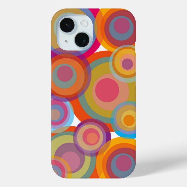 Rainbow Pop Circles Colourful Retro Fun Groovy Chi Case-Mate iPhone Case (Back)
