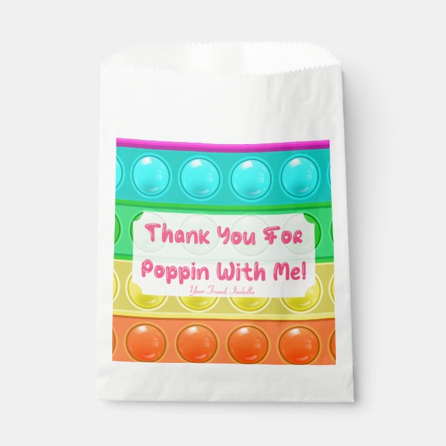 Rainbow Pop It Fidget Bubble Birthday Party Invita Favour Bag (Front)