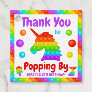 Rainbow Pop It Fidget Toy Birthday Party Favour Ta Tags