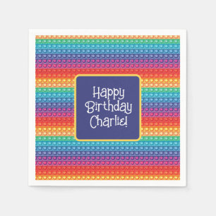 Rainbow Pop It Fidget Toy Pattern Personalised Napkin