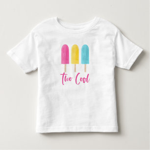 Rainbow Pop Two Cool summer 2nd Birthday Toddler T-Shirt
