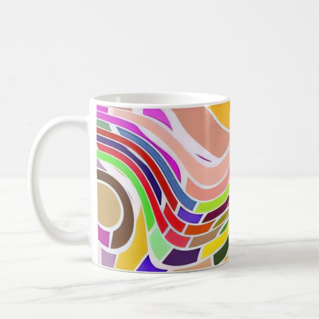 Rainbow Pop Waves Coffee Mug (Left)