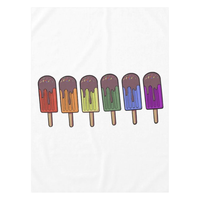 Rainbow Popsicle Parade Tablecloth (Front)