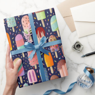 Rainbow Popsicles Wrapping Paper Roll