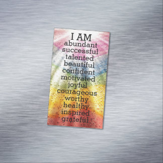 Rainbow Positive Affirmations Magnetic Business Card