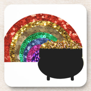 rainbow pot o' gold coaster