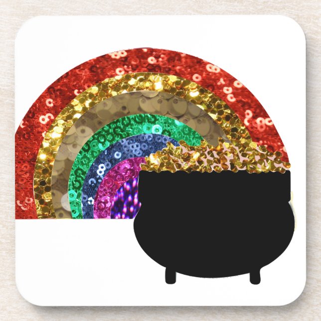 rainbow pot o' gold coaster (Front)