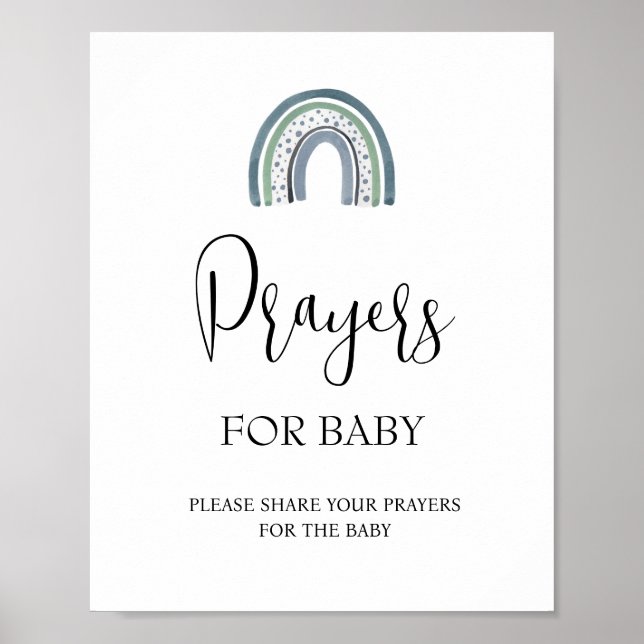 Rainbow Prayers for Baby Shower Sign (Front)