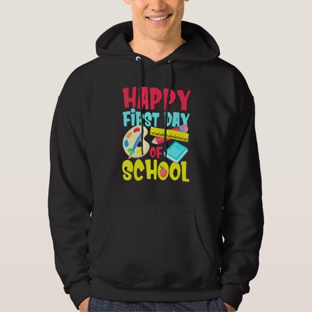 Rainbow Pre K Kindergarten Teacher First Day Of Sc Hoodie (Front)