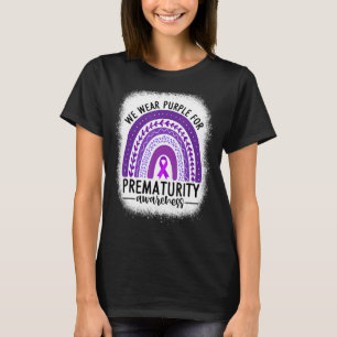 Rainbow Preemie We Wear Purple For Prematurity Aw T-Shirt