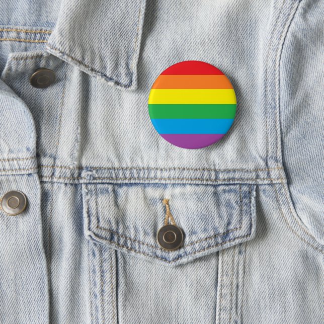 "Rainbow Pride"  6 Cm Round Badge (In Situ)