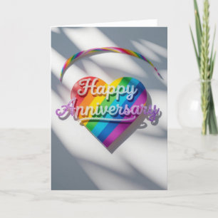 Rainbow Pride Anniversary Card, happy anniversary, Holiday Card