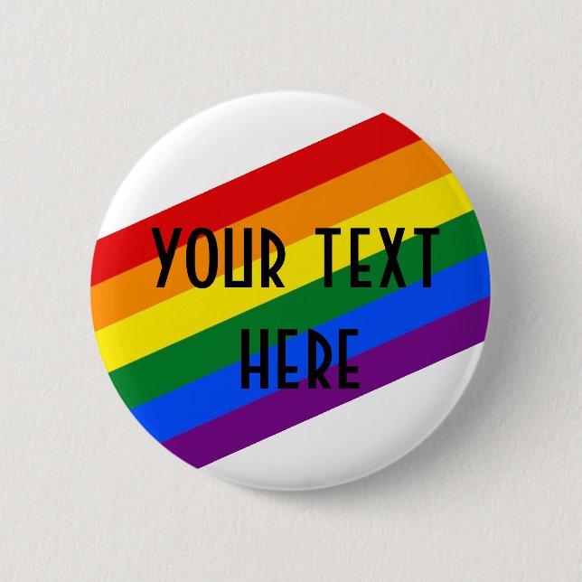 Rainbow Pride Badge – Custom Text, Love Is Love  (Front)