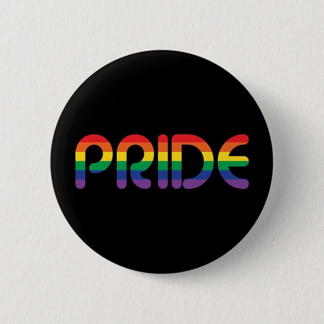 Rainbow Pride Balloon Letters 6 Cm Round Badge (Front)