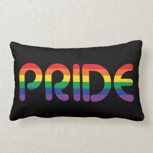 Rainbow Pride Balloon Letters Lumbar Cushion