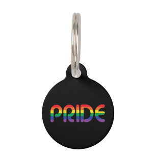 Rainbow Pride Balloon Letters Pet Tag