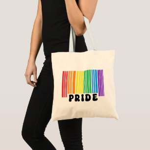Rainbow Pride Barcode & Love is Love LGBTQ+ Tote Bag