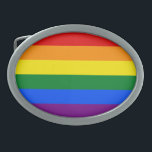 Rainbow Pride Belt Buckle<br><div class="desc">The rainbow Pride flag represents the diversity of gays and lesbians around the world. In the original eight-colour version, pink stood for sexuality, red for life, orange for healing, yellow for the sun, green for nature, turquoise for art, indigo for harmony, and violet for spirit.</div>