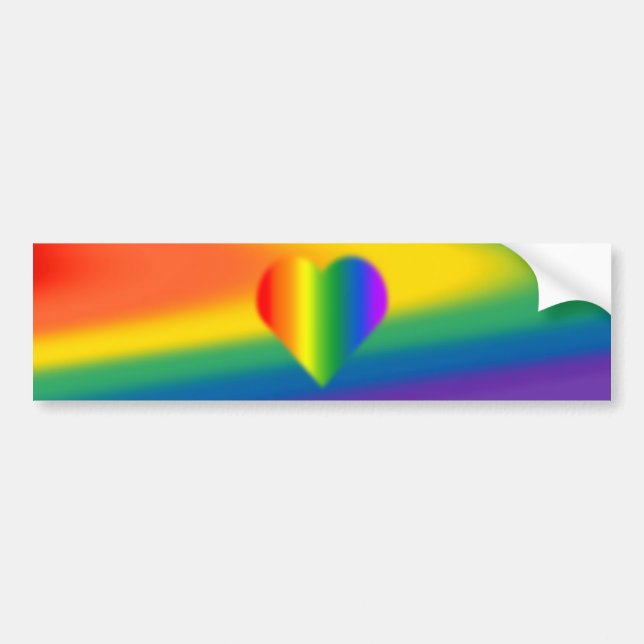 Rainbow Pride Bumper Sticker Same-Sex Pride Gifts (Front)