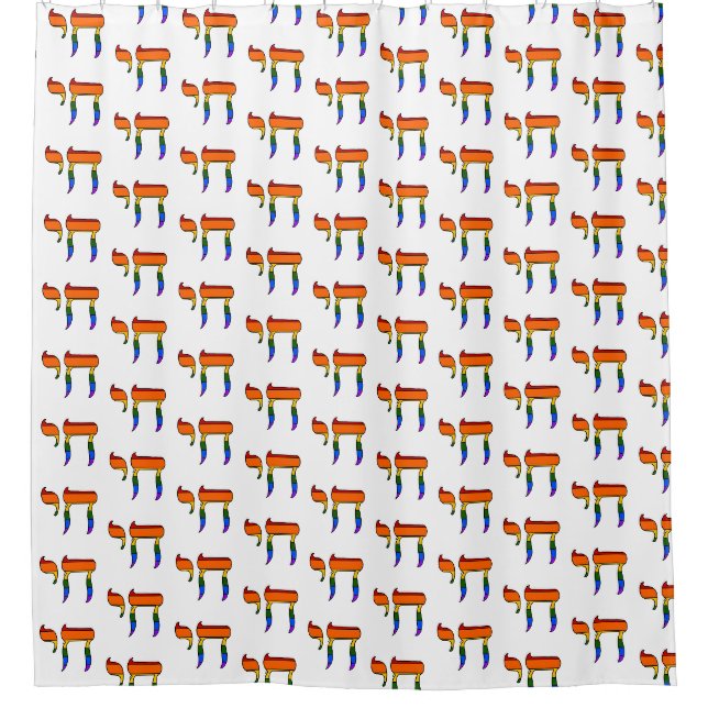 Rainbow Pride Chai Flag  Shower Curtain (Front)
