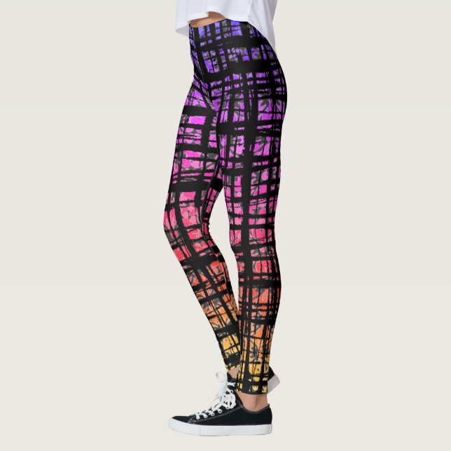 Rainbow Pride Check Leggings (Left)