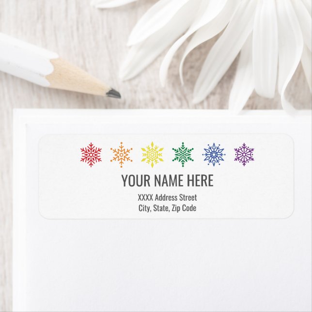 Rainbow Pride Christmas Return Address Label (Insitu)