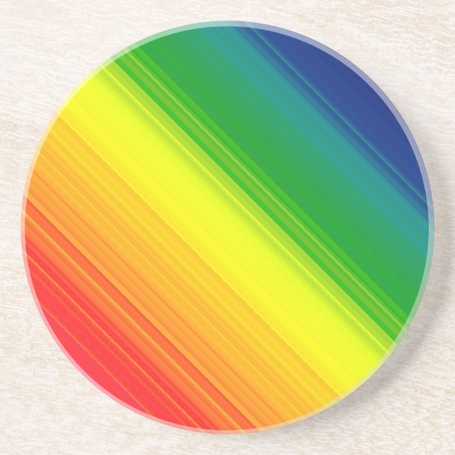 Rainbow Pride Colours, Sandstone Coasters (Front)