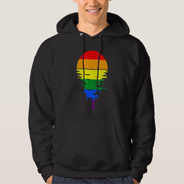 Rainbow Pride Colours Sunset Hoodie (Front)