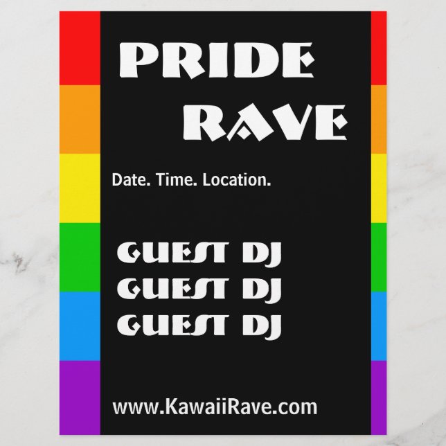 Rainbow Pride Custom Rave Flyers (Front)