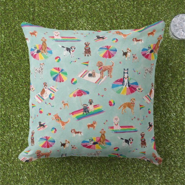 RAINBOW PRIDE DOG BEACH CUSHION (Grass)