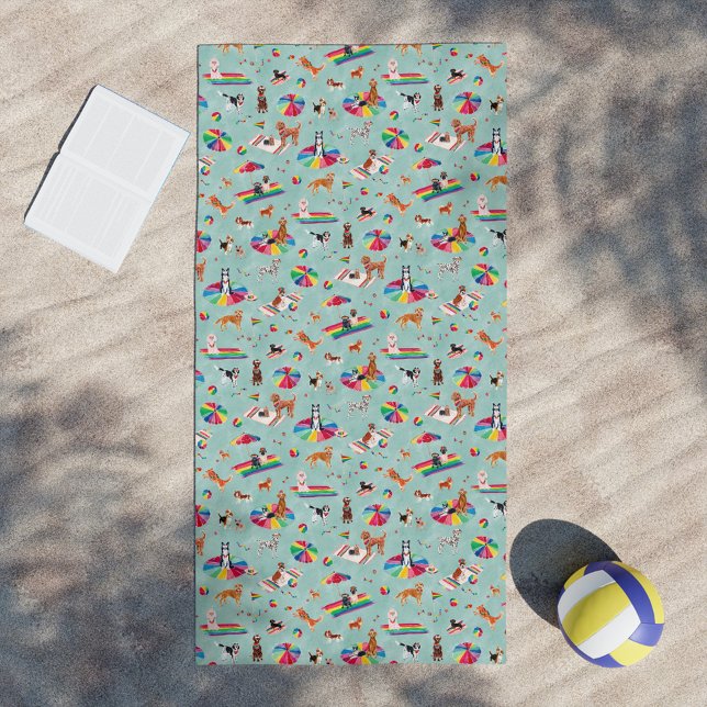 RAINBOW PRIDE DOG BEACH TOWEL (Beach towel vibe)