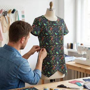 Rainbow Pride Entwined Hearts Fabric