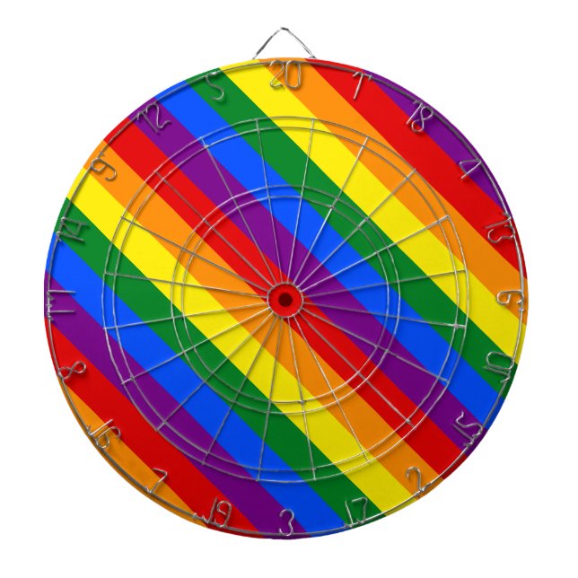 Rainbow Pride Equal Rights Diversity Inclusion Dartboard (Front)