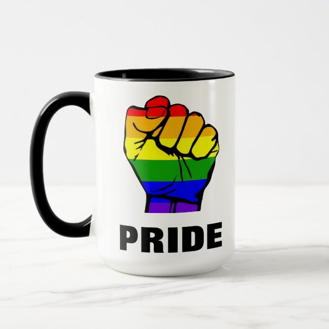 Rainbow Pride Fist Mug (Left)