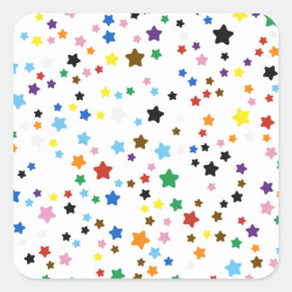 Rainbow Pride Flag BIPOC Stars Pattern art Square Sticker