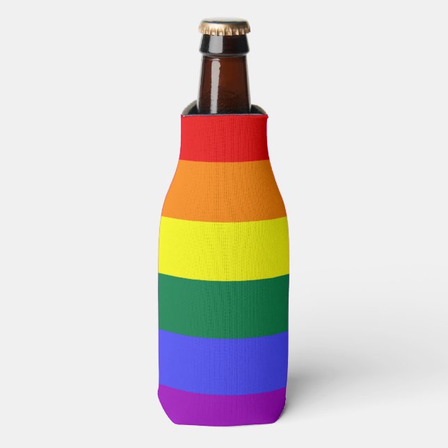 Rainbow Pride Flag Bottle Cooler (Bottle Front)
