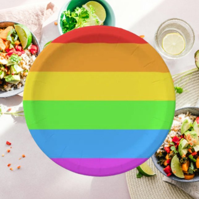 Rainbow Pride Flag Celebration Paper Plates (Creator Uploaded)