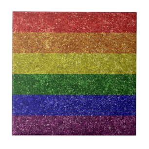 Rainbow pride flag ceramic tile