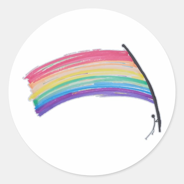 Rainbow Pride Flag Classic Round Sticker (Front)