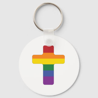Rainbow Pride Flag Cross Key Ring