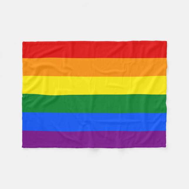 Rainbow Pride Flag Fleece Blanket (Front (Horizontal))