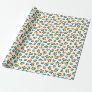 Rainbow Pride Flag Hearts Wrapping Paper