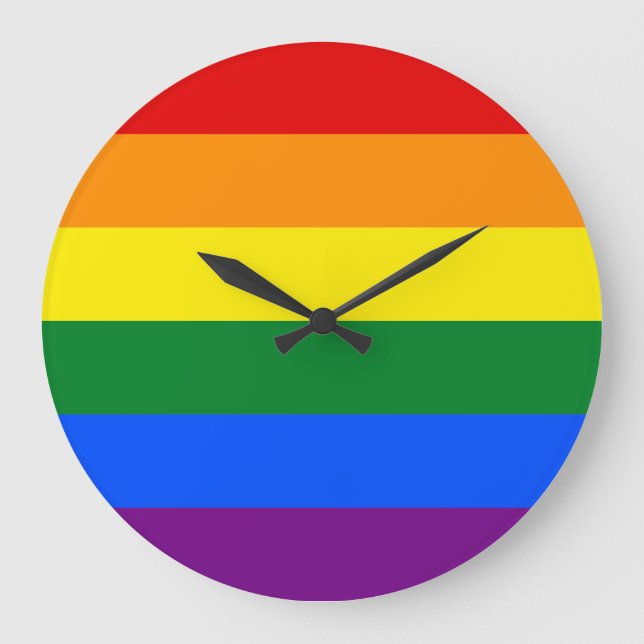 Rainbow Pride Flag Large Clock (Front)