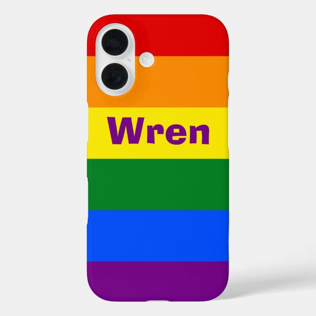 Rainbow Pride Flag Name or Monogram Case-Mate iPhone Case (Back)