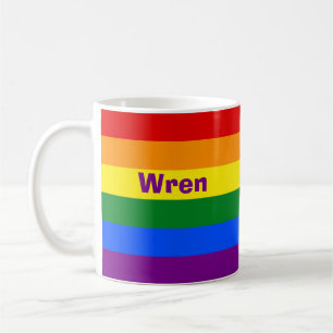 Rainbow Pride Flag Name or Monogram Coffee Mug