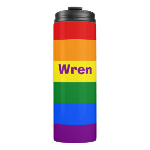 Rainbow Pride Flag Name or Monogram Thermal Tumbler